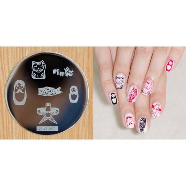 Nail Art Stämpling, Stämpelplatta NR 36