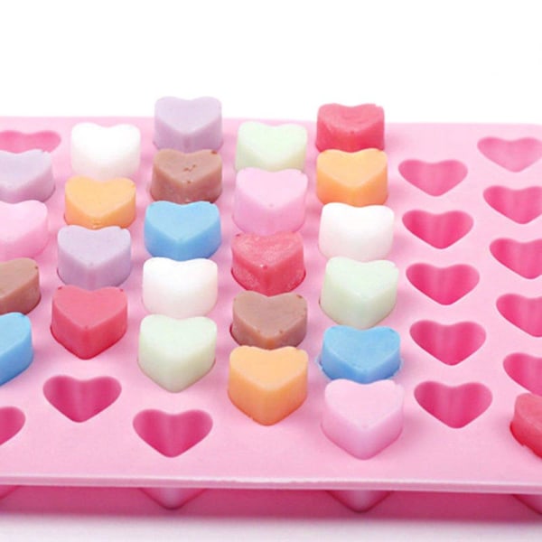 Jää/suklaa/hyytelömuotti, jossa 55 sydäntä - Jäämuotti Pink