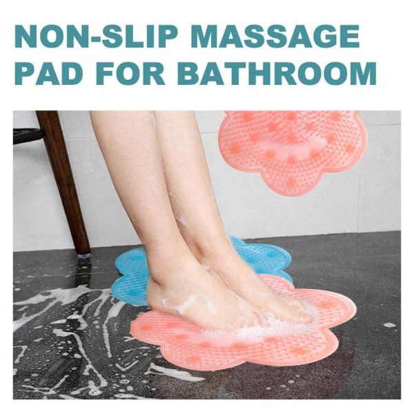 Fodmassage - Badeværelses Fodmassagepude Silikone Suge Non-Slip Pink