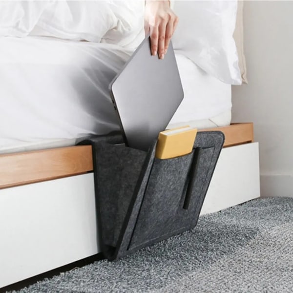 Pouch Bed - Filt opbevaringstaske til dit hjem Light grey