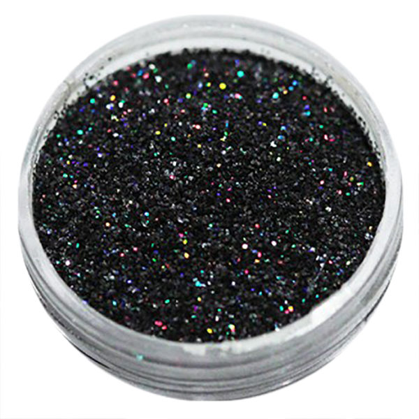 Negleglitter - Finkornet - Svart regnbue - 8ml - Glitter Black