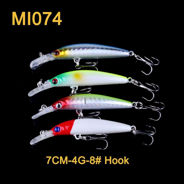 20-pack fiskedrag wobbler, Minnow mixed, Crankbait multifärg