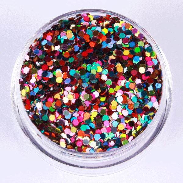 Negleglitter - Mix - Regnbueregn - 8ml - Glitter Multicolor
