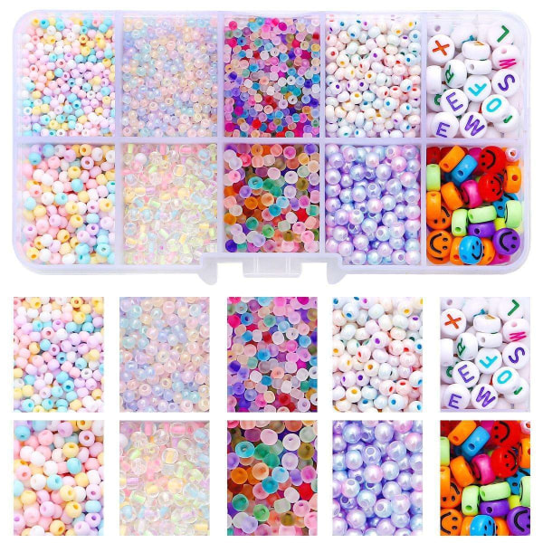 Seed beads - 2-4mm - 3100st - Färgglada - Bokstavspärlor multifärg