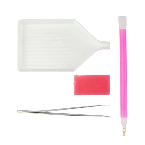 4 dele - Pen til diamantmaling - Diamantmaling - Kit Multicolor