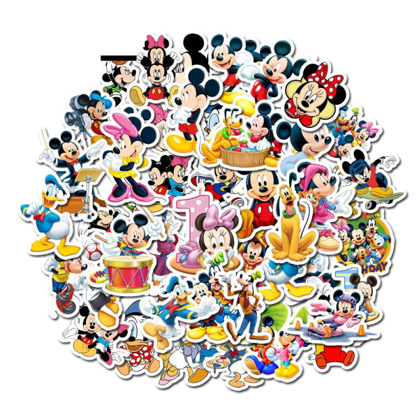 50 klistermærker klistermærker - Mickey Mouse - Disney - Tegnefilm Multicolor