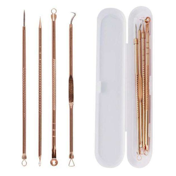 4-pack Blackhead klippere fjerner enkelt hudormer Pink gold