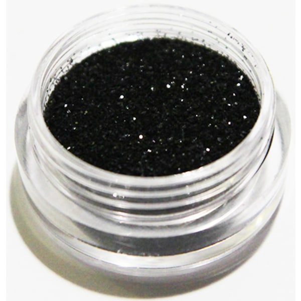 Negleglitter - Finkornet - Svart - 8ml - Glitter Black