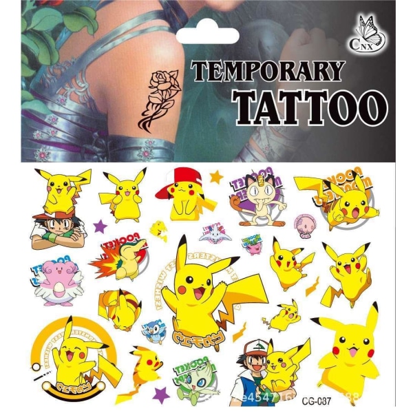 Pokemon-tatoveringer - 20 stk - Barnetatoveringer - Pikachu MultiColor CG-087