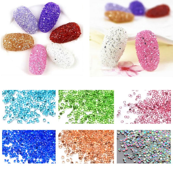 Micro rhinestone , glaskristaller , Zircon MultiColor NR 7 - Gul rainbow