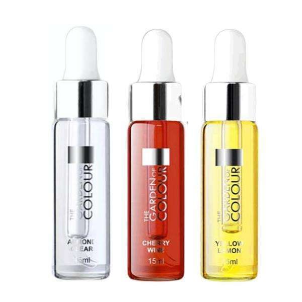 3-pack - Nagelbandsolja - Mandel, Körsbär, Citron - 15ml multifärg