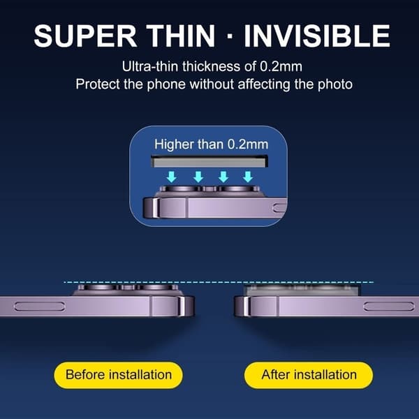 2-Pack objektivbeskyttelse for iPhone 16 Pro Max Kamera i herdet glass Transparent iPhone 16 Pro Max