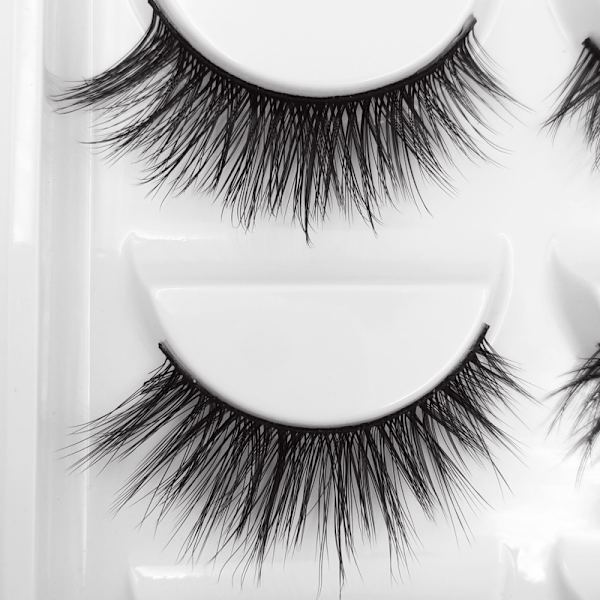 5 par falske øyevipper - 3D faux mink - G700 Black
