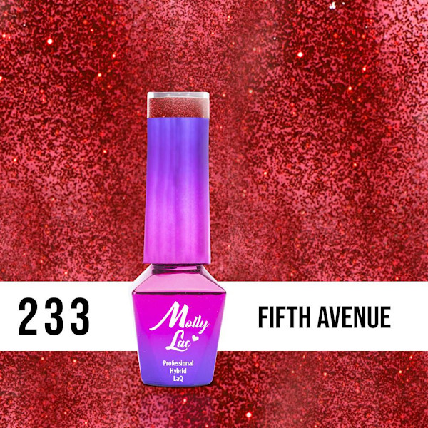 Mollylac - Gelelakk - Glødetid- Nr233- 5g UV-gel/LED Red