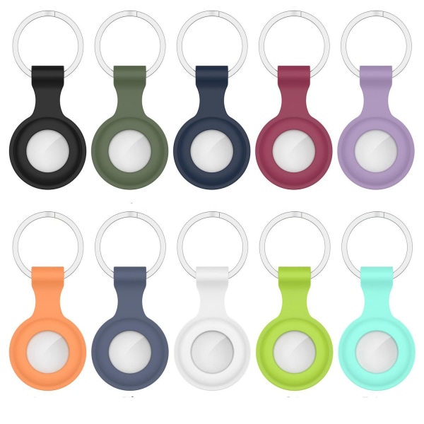 Airtag-skall - 10 farger - med nøkkelring - Protective Sleeve Case Black