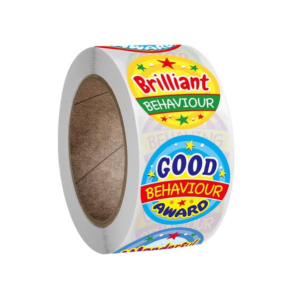 Djurstickers på rulle 500-pack 2,5 cm diameter multifärg