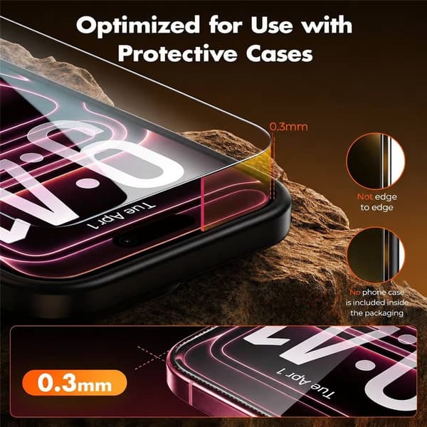 Härdat Skärmskydd i Glas för iPhone 18 Pro – 9H HD – 2-pack Transparent
