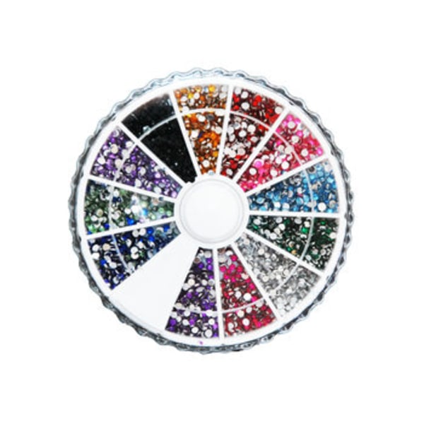 Rhinestone hjul 2mm mousserende sten 12 farver Multicolor