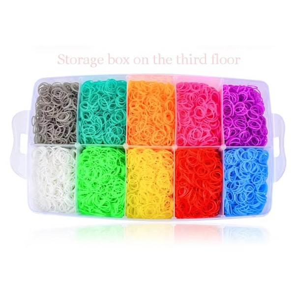 Superstort Loom Bands Kit – 28 000 delar med tillbehör, multifärg multifärg