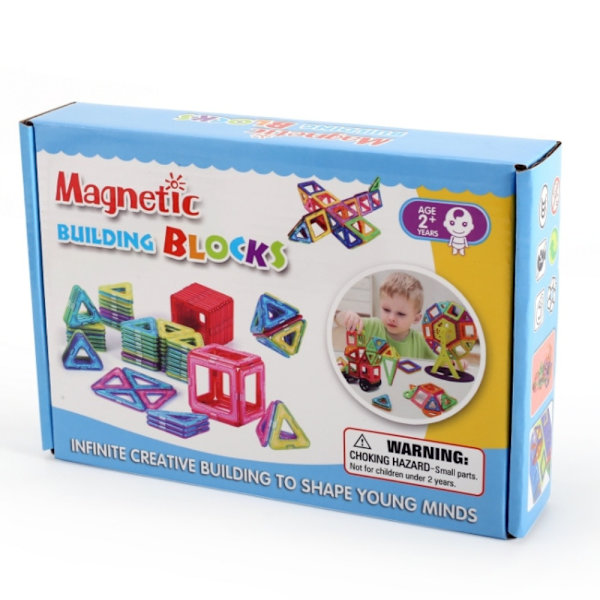 40-pack Magnetiska Byggklossar - Magnetic Tiles - Bygg Magneter multifärg