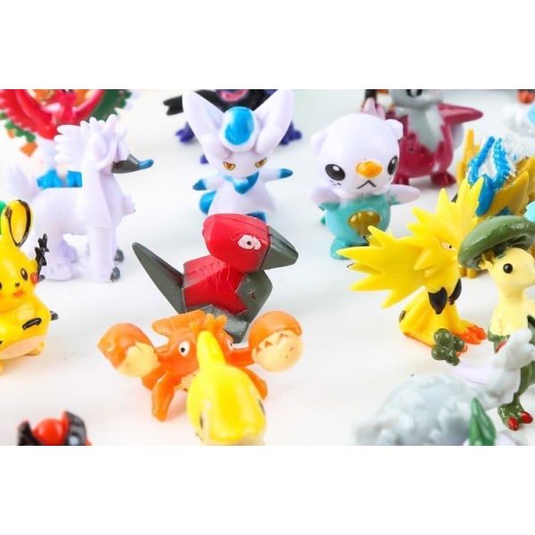 48 kpl värikkäitä Pokemon-figuuria - Kerää Mini Pokemon Pikachua Multicolor