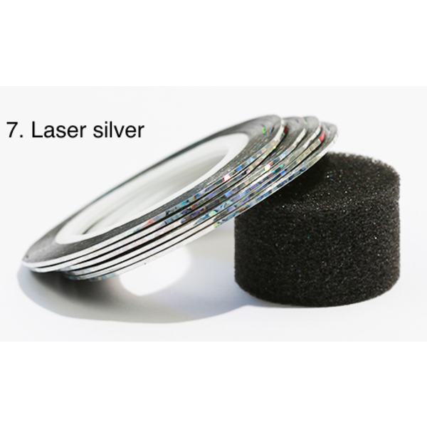 Stripetape, negletape, neglepynt 20 farger 15. Laser blå