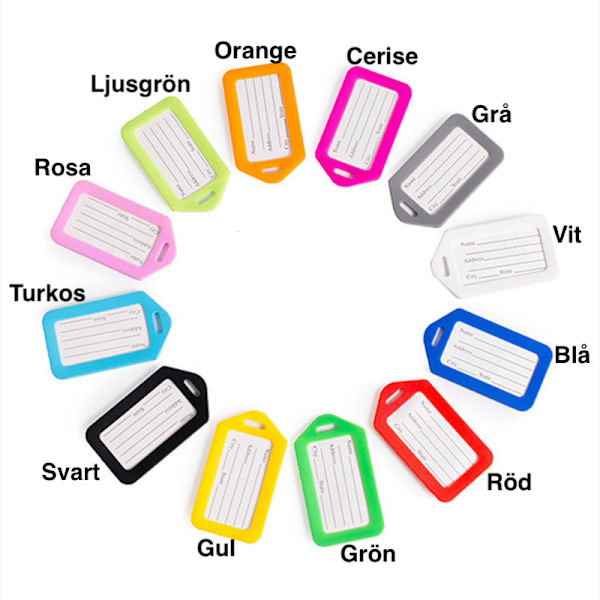 Bagagetag / Adresstag / Luggage tag - Märkning väska Cerise
