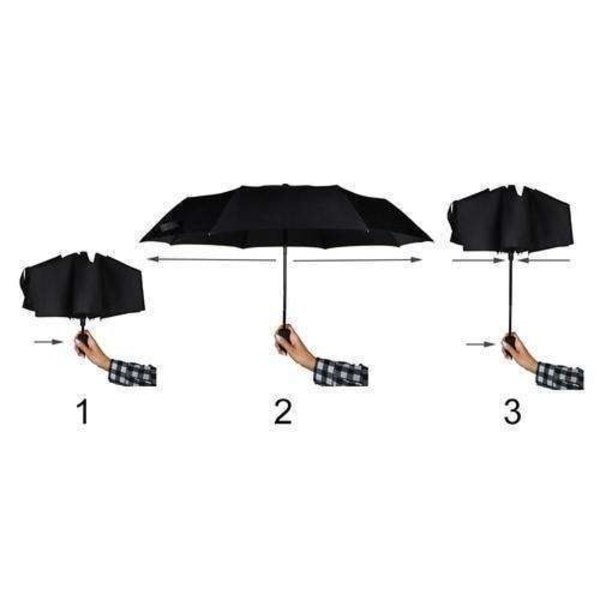 Elegant Automatiskt Paraply 110 cm för Stilmedvetna Svart