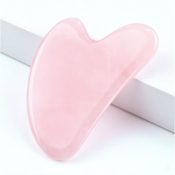Luonnollinen Gua Sha Jade Rose Quartz Stone Face Board -työkalu - Pink