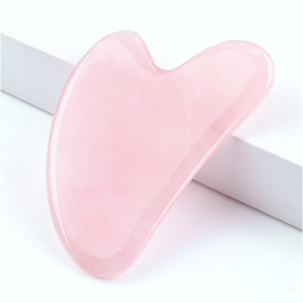 Natural Gua Sha Jade Rose Quartz Stone Face Board Tool - Rosa