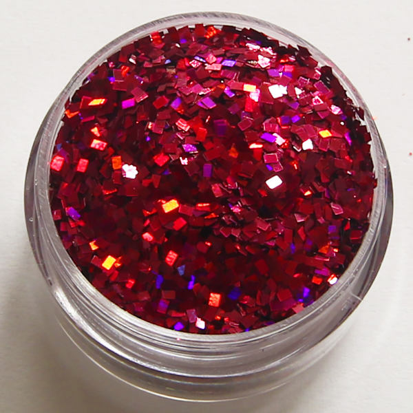 Nagelglitter - Fyrkanter/Square - Cerise - 8ml - Glitter