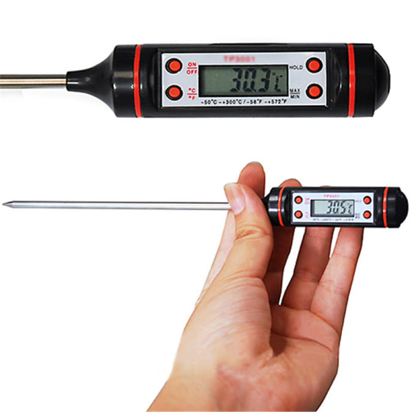 Grill / Stektermometer med LCD-skärm Svart