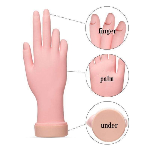 Negletreningshånd - falsk hånd for nail art - Silikon Beige