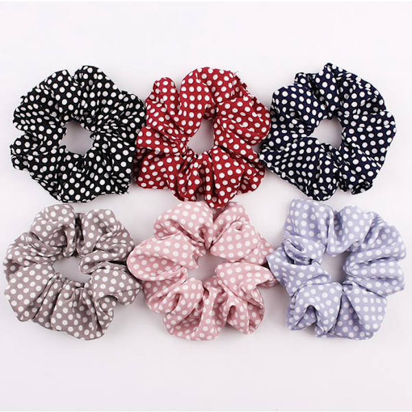 24 hiukset Scrunchies, hiussolmiot, hiusnauhat, hiusnauha Rockabilly Multicolor