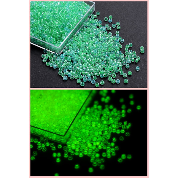 Glow in the Dark Pärlset – Komplett DIY-kit med självlysande pärlor, tråd & tillbehör multifärg