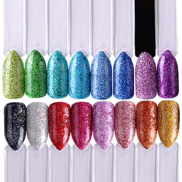 12 finkornet glitter i en boks Multicolor