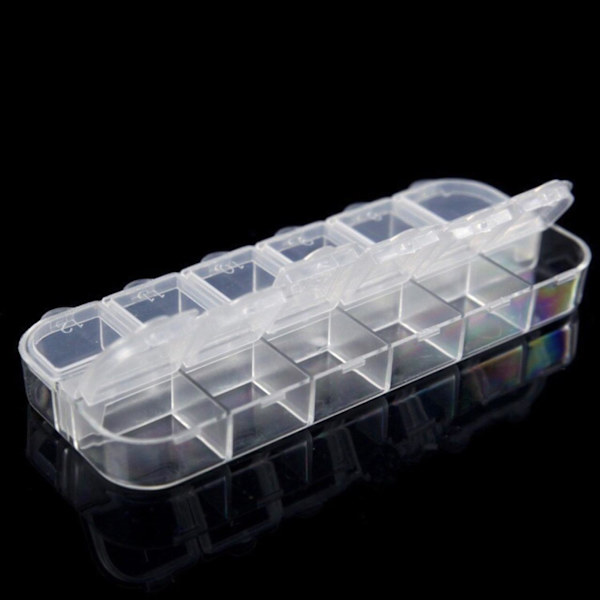 12-Slots diamond painting clear storage box- Förvaringsbox - 2st Transparent