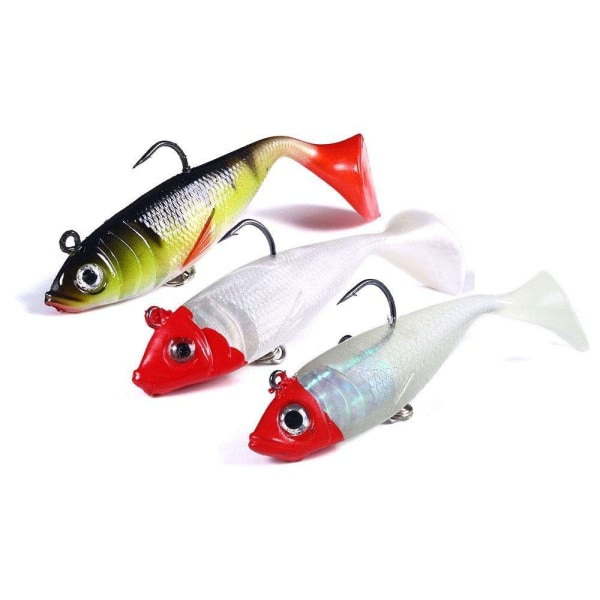 3-pak - Jig til gedde - Aborre - 10cm Multicolor