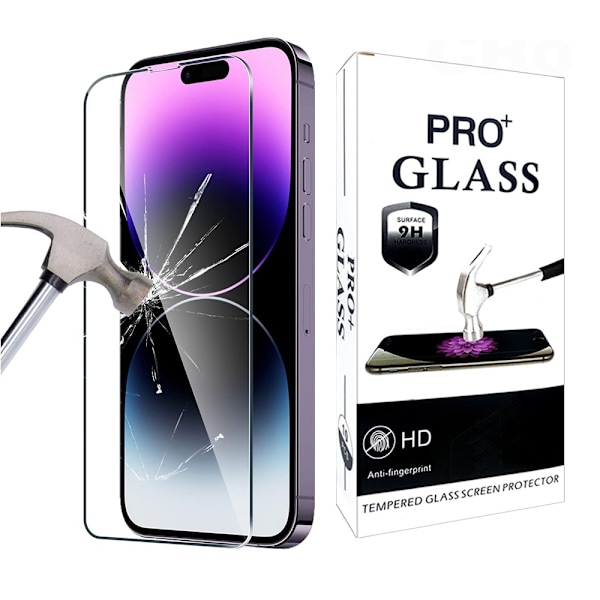 3 stk Hærdet glas iPhone 13/13 PRO/14 - Skærmbeskyttelse Transparent