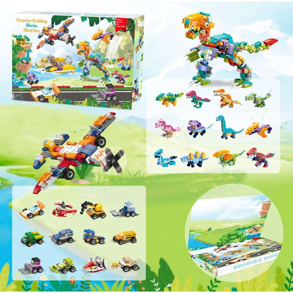 Leikkiautot ja dinosaurukset - Joulukalenteri 2023 Multicolor