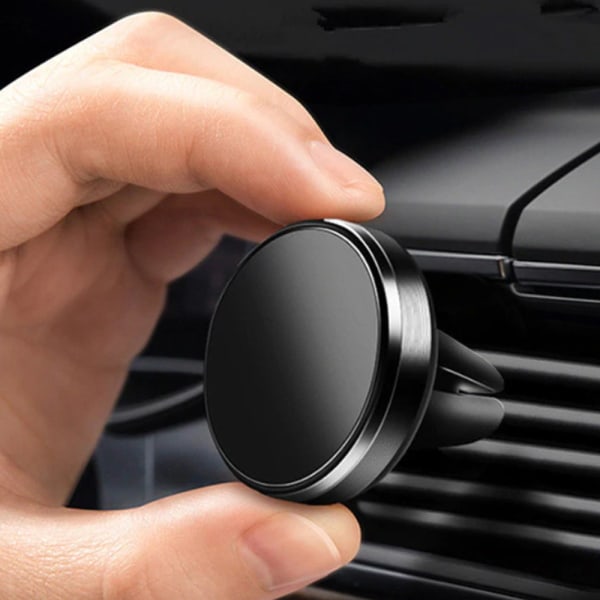 Universell mobiltelefonholder til bilen din - Liten, praktisk med magnet Black