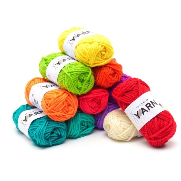 12 stk. Akryl Strikke- og Hækle Garn Spoler (26 m/rulle) Multicolor