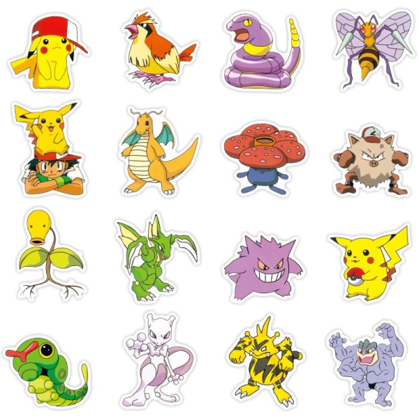 100 klistermærker klistermærker - Pokemon - Tegneserie Multicolor