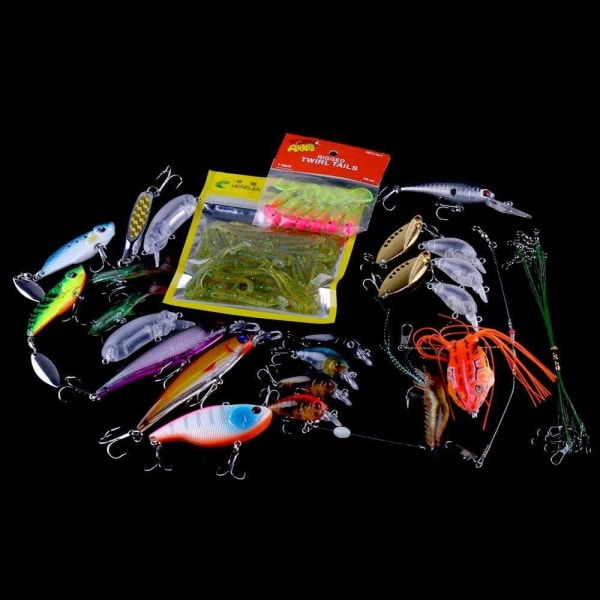 Kit med fiskedrag wobbler, Minnow mixed, Crankbait multifärg