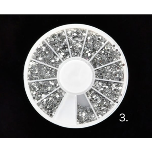 Rhinestone pyörä MultiColor 10. Rhinestone Vit 4 storlekar