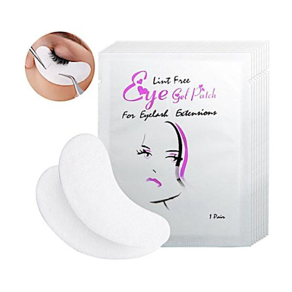 10 par øyelapper, øyeputer, vippeextensions White