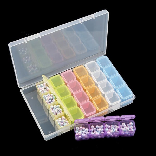 28-Slots diamantmaling klar opbevaringsboks - Opbevaringsboks Multicolor