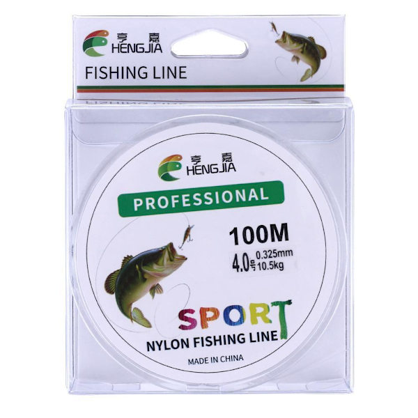 100 meter Nylon fiskelina Transparent #2 - 0,235mm - 6,6 KG