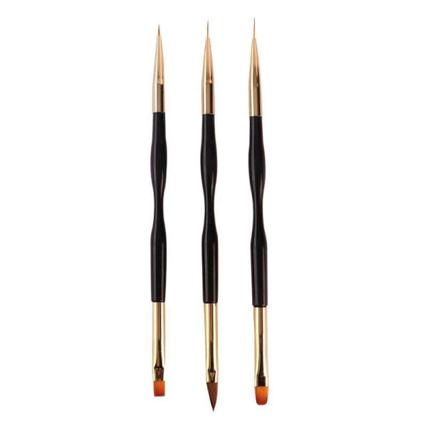 3st Akryl/UV Penslar naglar - Twist - Guld Svart
