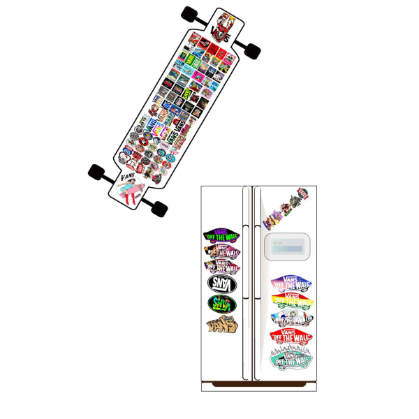 100 stk motegrafitti-klistremerker Vanntett bærbar bagasjeskøyte Multicolor